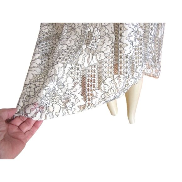 Anthropologie Eri + Ali Artemisa White/Black Lace Spaghetti Straps Dress MP - Picture 3 of 8